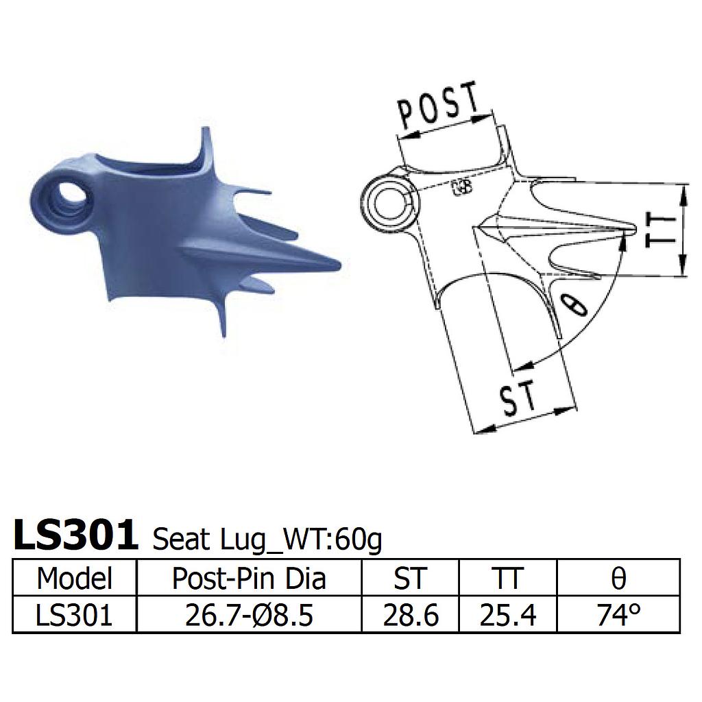 [LS-LS-301] Long Shen 301 Series 4-Point Seat Lug (28.6/25.4) (LS301)